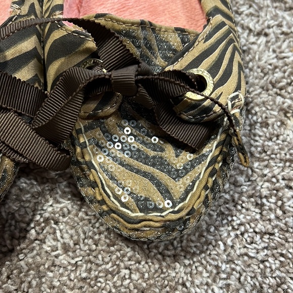Sperry size 8 brown zebra and sequin moccasin/slippers. - Picture 3 of 5